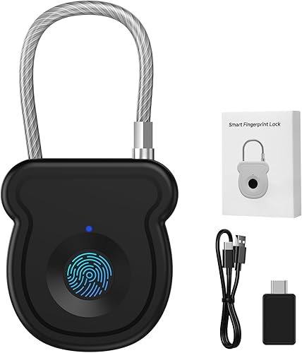 Candado inteligente de huellas dactilares para equipaje, capacidad de 20 usuarios, llave USB y código de emergencia, cerradura biométrica sin llave