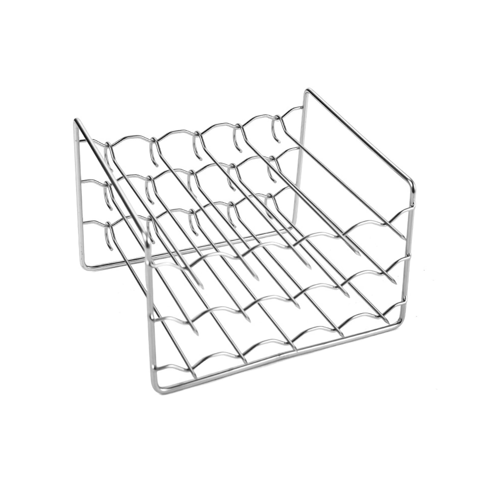 Kalttoy Practical Stainless Steel Grills Rack with Meat Skewers for Air Fryers Nonstick Stand for Roasting Baking and Grilling Air Cooker Accessories BBQ