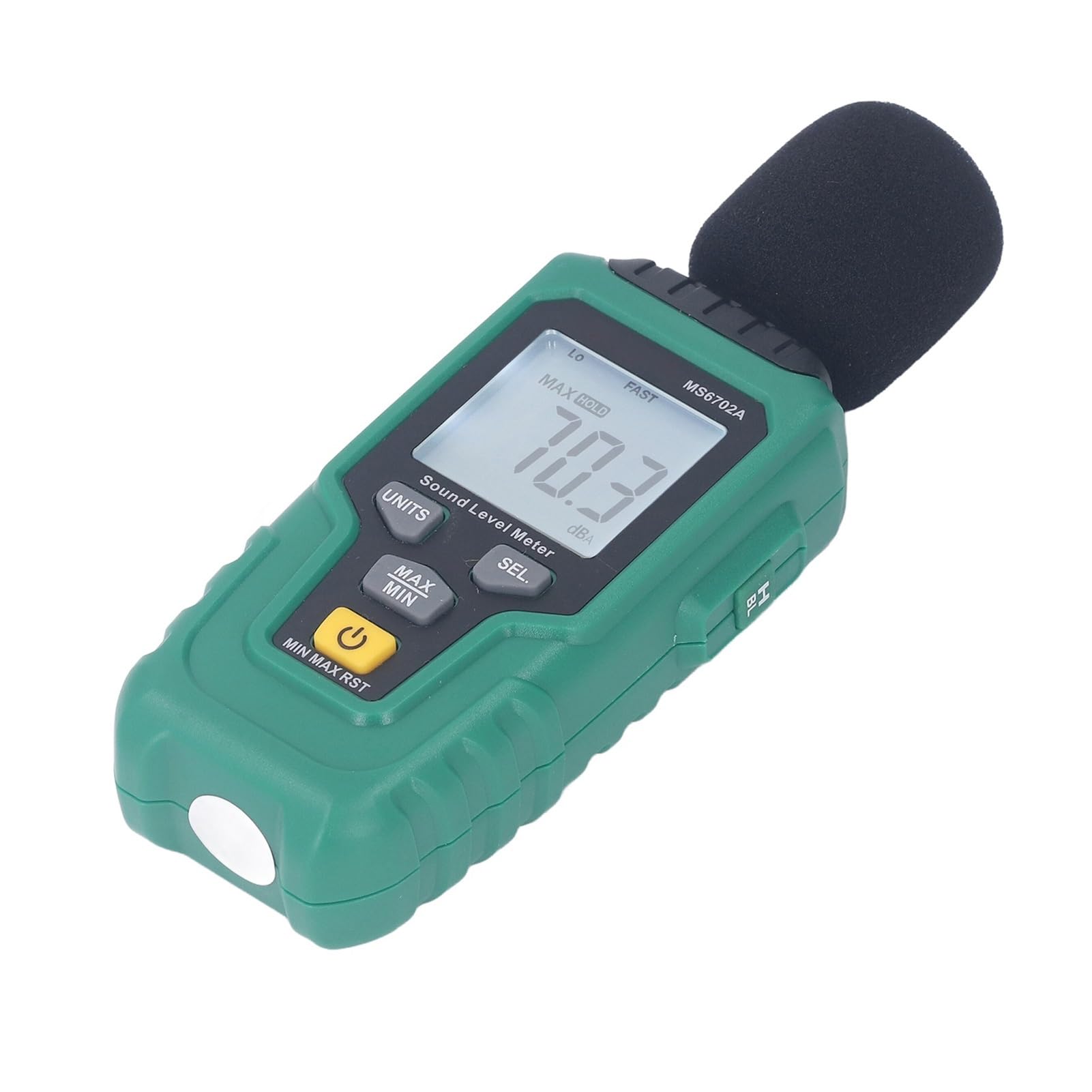 Fonometro, Fonometro Digitale Portatile Misuratore di livello sonoro digitale LCD retroilluminato Tester di decibel portatile Rilevatore di volume di rumore multifunzionale for la casa per Aula, Uffic
