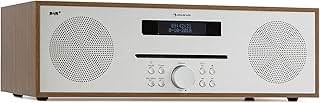 Auna Portable DAB Radio CD Player for Home, FM/DAB/DAB+ Radio with Bluetooth + AUX, Stereo System, LCD Display, Remote Control, Alarm Clock, MP3 & Streaming, DAB Radio Mains Powered