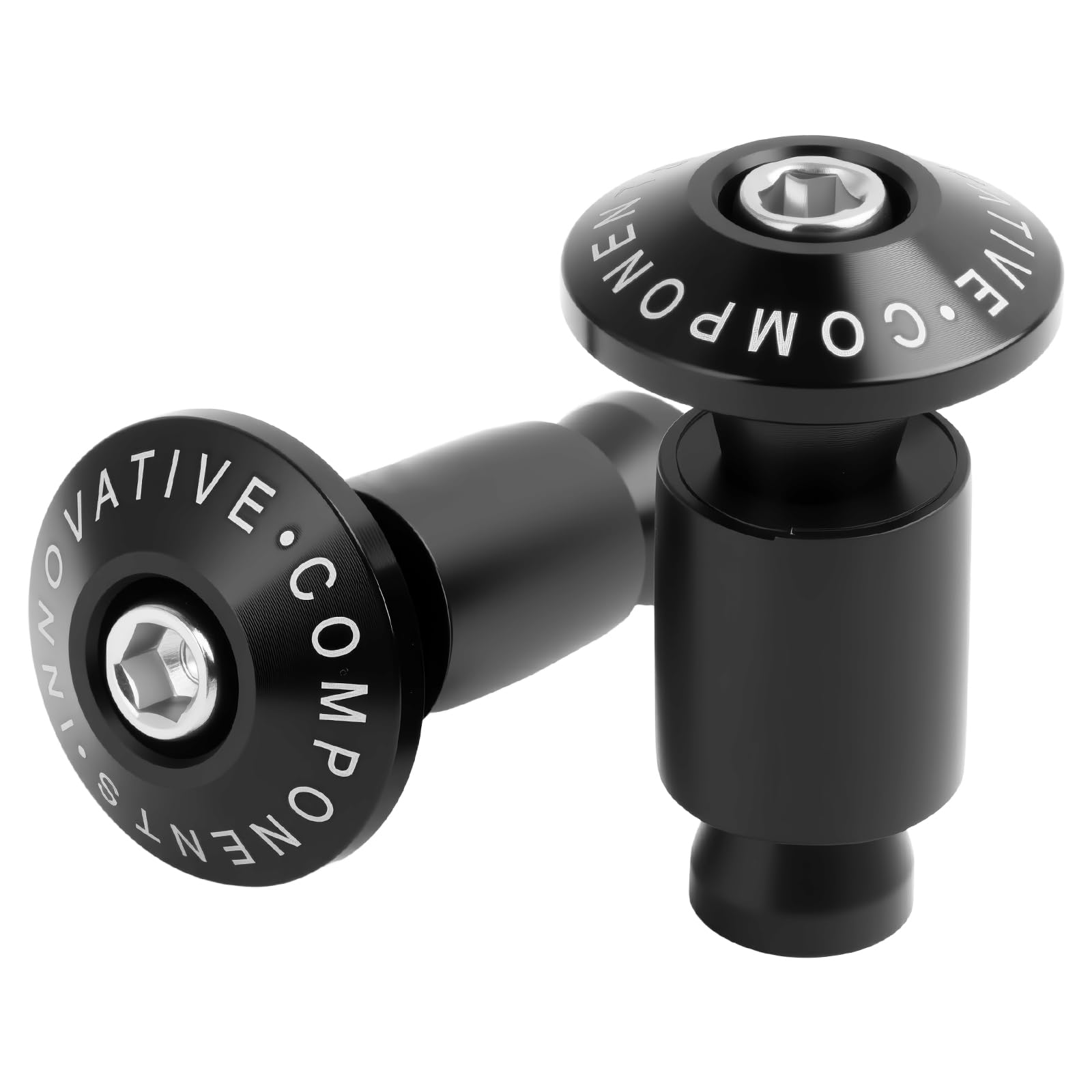 Terminali Manubrio Universali in Alluminio CNC e Gomma, Compatibili con Manubri da Ø22mm (7/8") per Moto, MTB e Bici, Design Elegante, Nero - Set di Contrappesi Durevoli e Protettivi