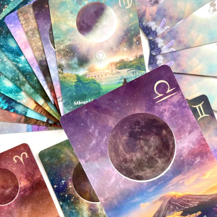 Image of DUNGRANI ENTERPRISE Tarot Cards 44 Pieces Moonology Manifestation Traditional Standard Tarot Deck Fortune Telling Game Divination Tools for Adults (Moonology Manifestation Oracle)