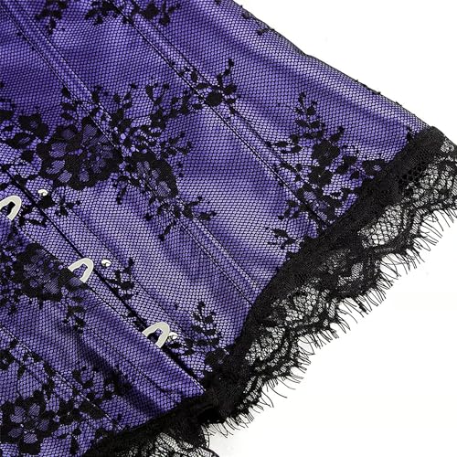 Image of Women's Lace up Gothic Jacquard Shoulder Straps Tank Overbust Shaper Corset Bustiers Top