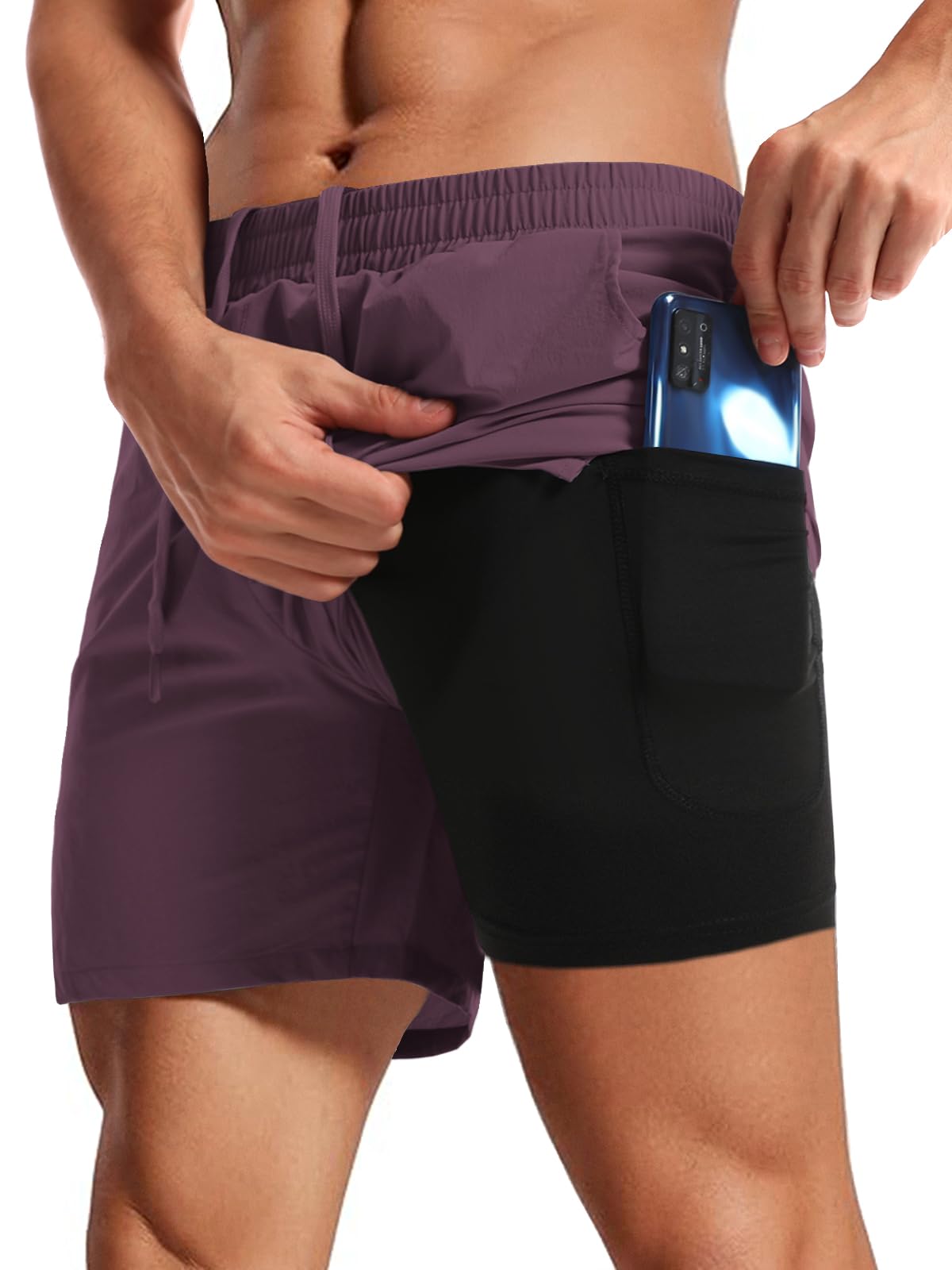 Amazon.com: Aolesy Men's 2 in 1 Running Shorts 5