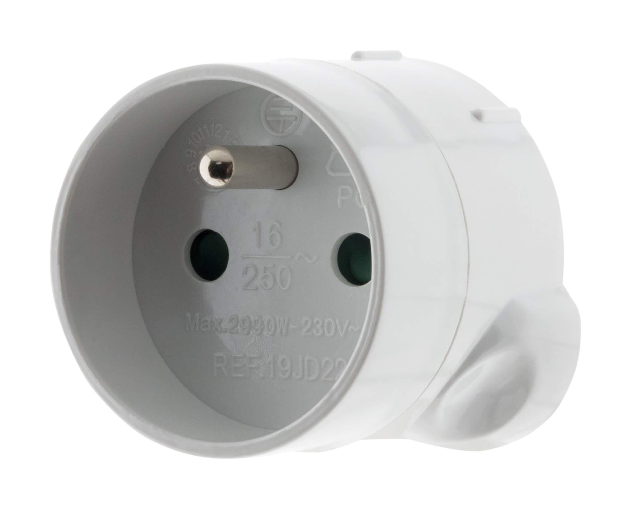Zenitech - Adapter Podróżny UK do FR - Plastik - Certyfikat CE, Wtyk UK Męski do Gniazda FR Żeńskiego - Idealny dla Podróżujących - Łatwy w Użyciu - Wygodny - Biały