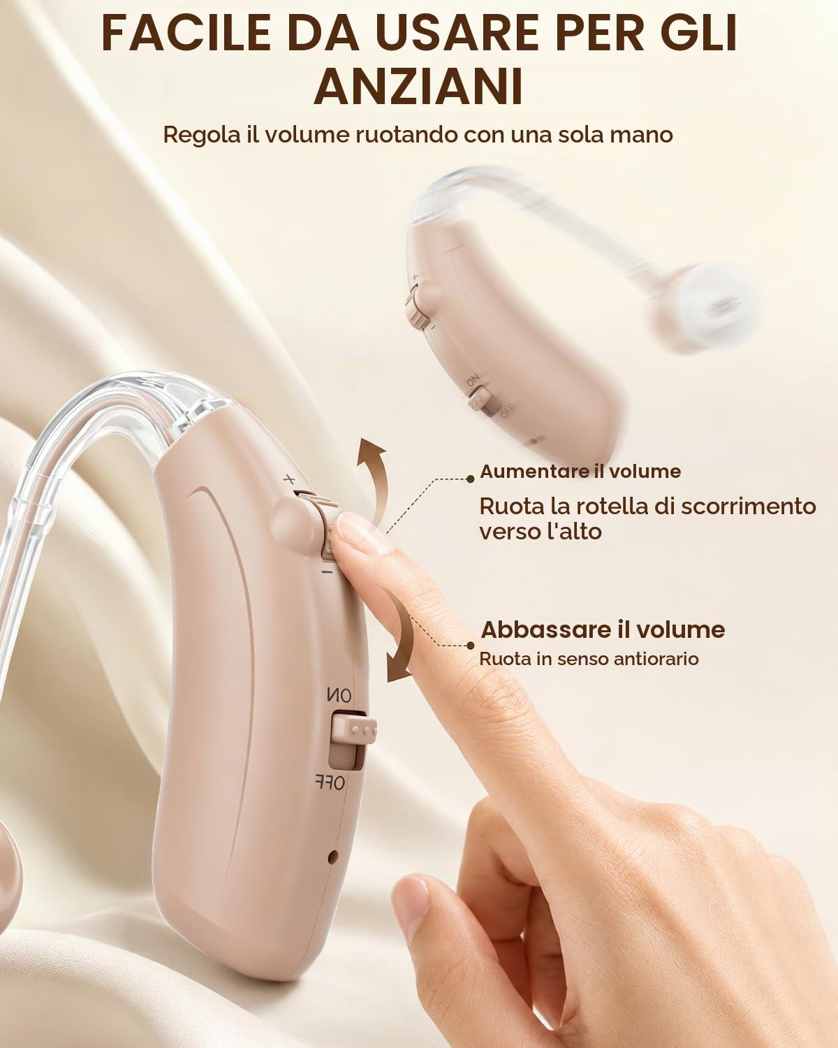 Dispositivo audio ricaricabile per adulti: 48 ore di autonomia, ricarica rapida USB-C e un design leggero e discreto