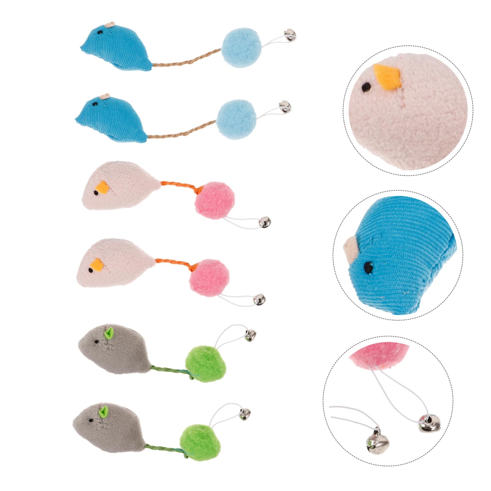 6pièces Jouet Souris pour Chat Jouet Teaser De Remplacement Fourniture
