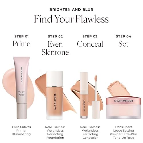 Miniatura 7 de Laura Mercier Polvo fijador translúcido suelto sin talco ultra borroso acabado natural y borroso, de larga duración, para piel normal a seca +