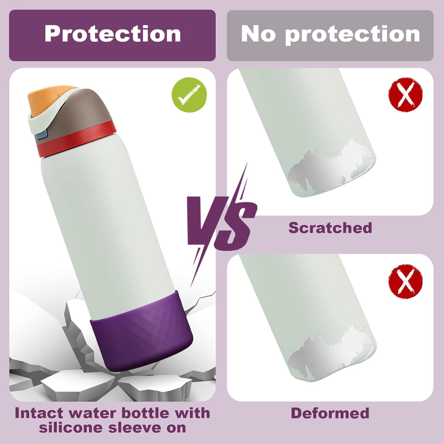 Silicone Boot for Owala Water Bottle 24 oz 32 oz 40 oz, Anti-Slip Protective Sleeve for FreeSip/Twist/Flip Stainless Steel Water Bottles Accessories - Image 3