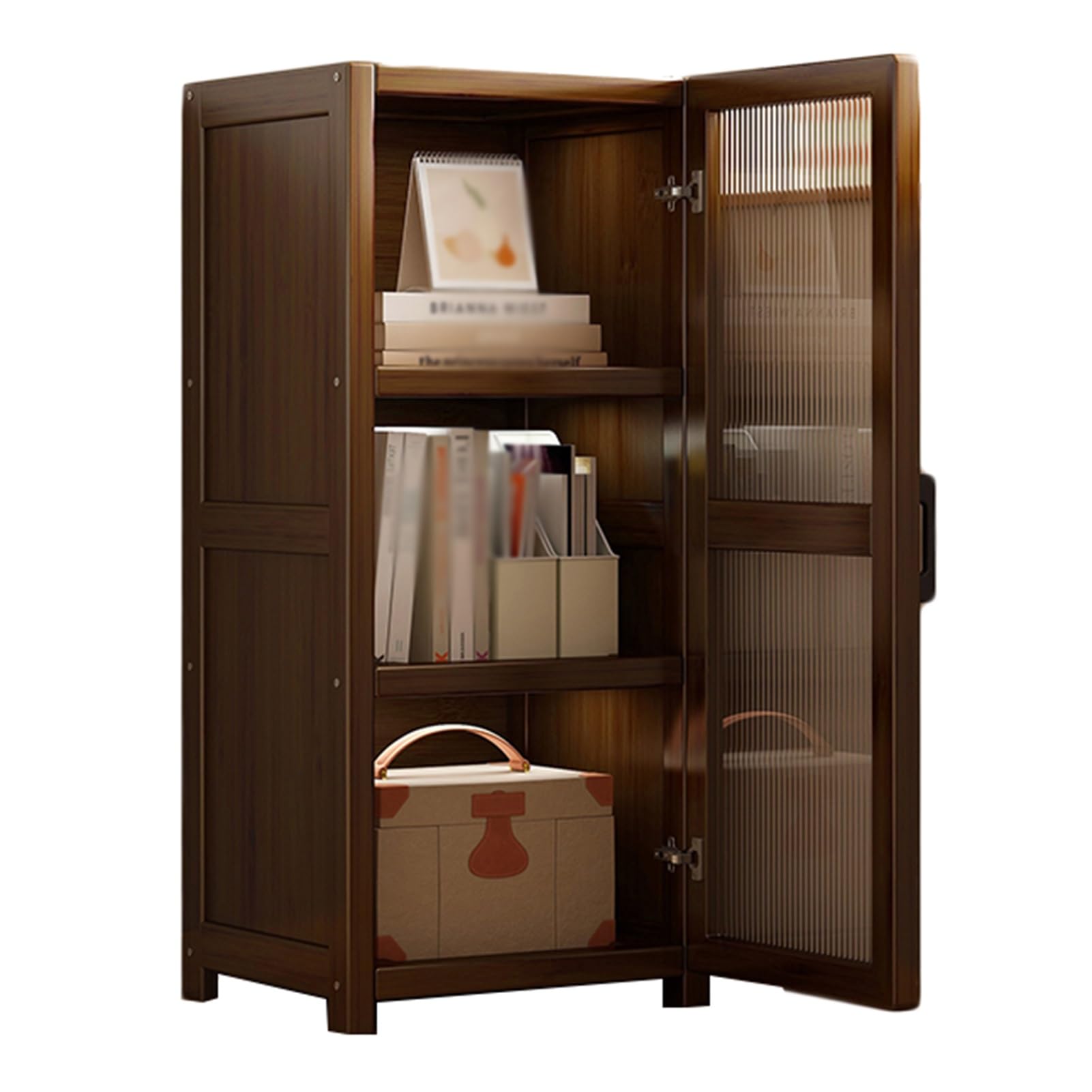 ASerZenith Industrial Corner Bookshelf With 6 Layers Multi Layer Storage Rack For Small Space Office Brown (One Color 4Tier)