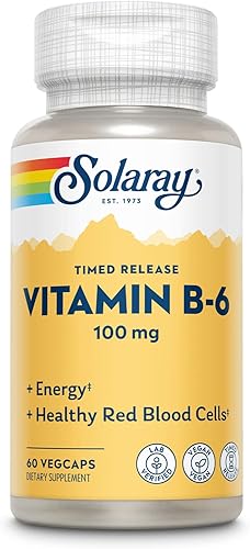 SOLARAY B6 de dos etapas, liberación temporal, tapa vegetal (Btl-plástico) 100 mg  60 unidades  Paquete de 2