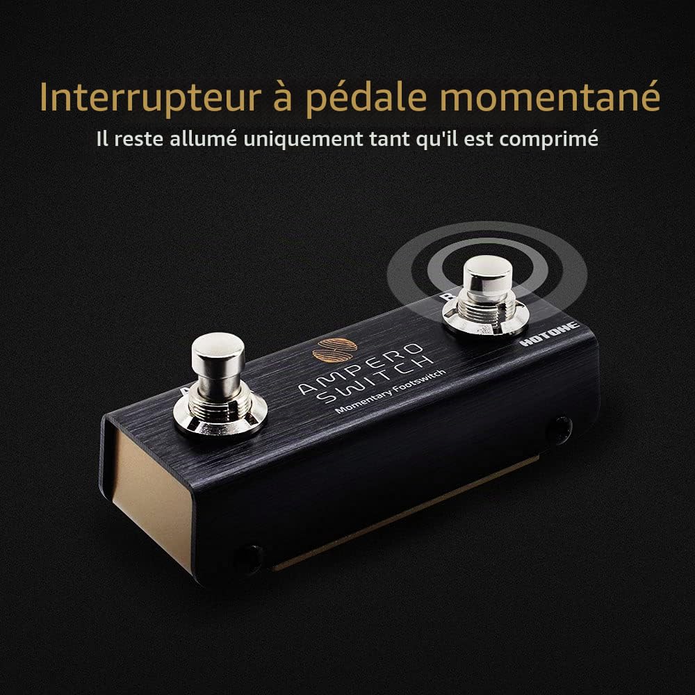 Hotone Pédale double pédale momentanée à 2 voies Interrupteur à pied Ampero Switch 6,35 mm