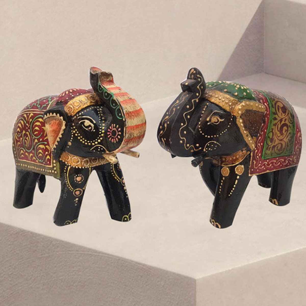 Craferia Export Elegant Elephant for Home Decor Showpiece - Set of Two