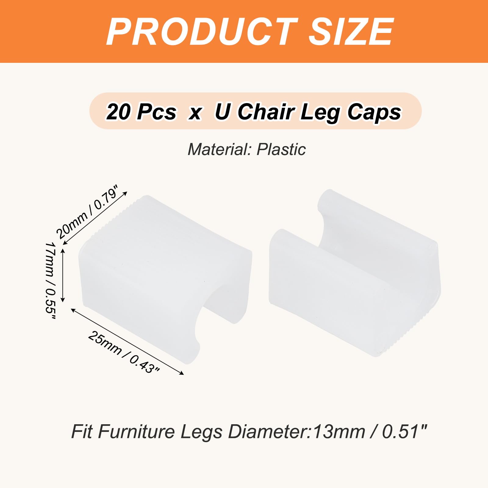 PATIKIL 20pcs U Chair Leg Caps - Image 2