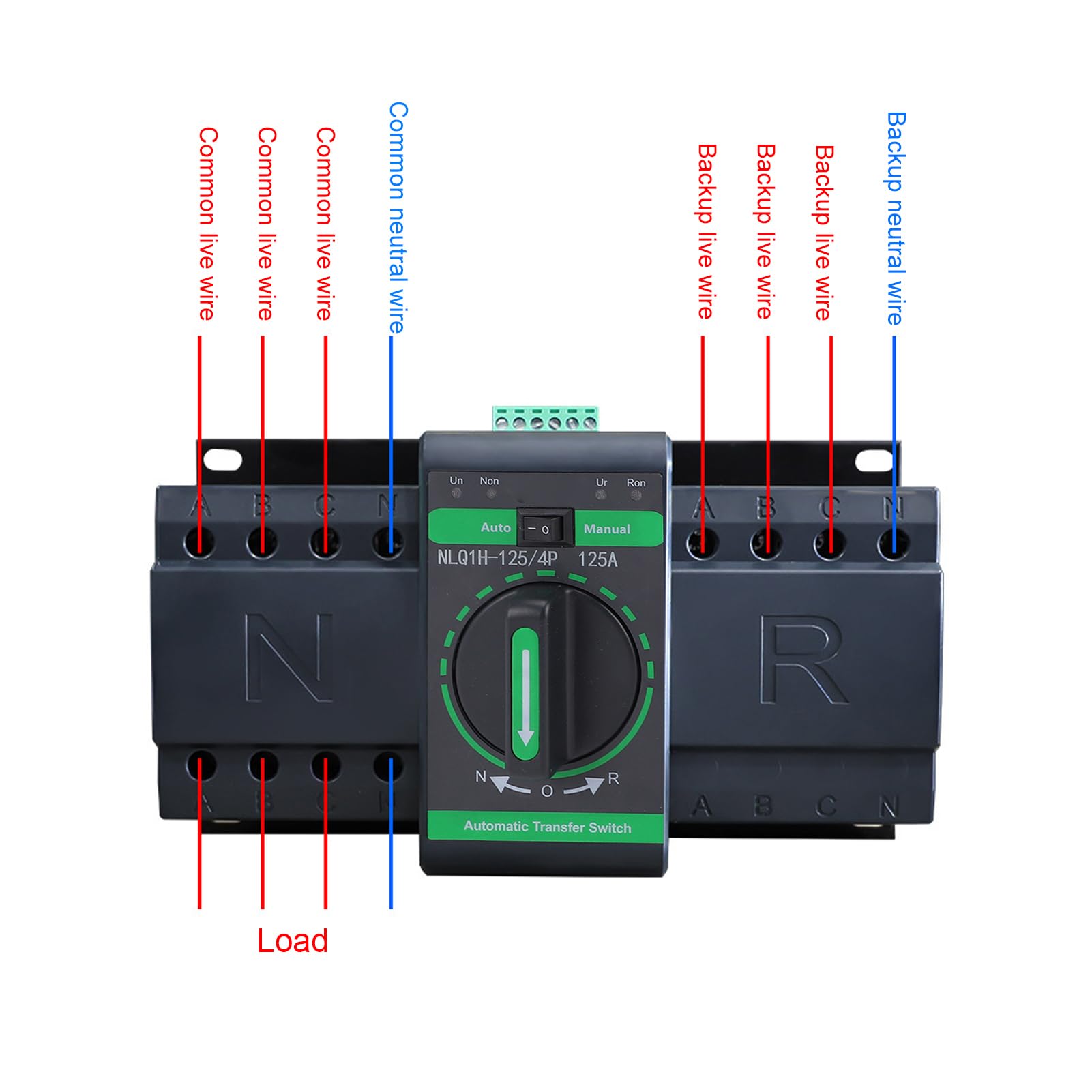 Generic Automatyczny Przełącznik Zasilania o Podwójnej Mocy Niezawodna Izolacja Klasy PC ATS 125A do Domowej Energii Elektrycznej, Systemów Fotowoltaicznych, 1 Opakowanie