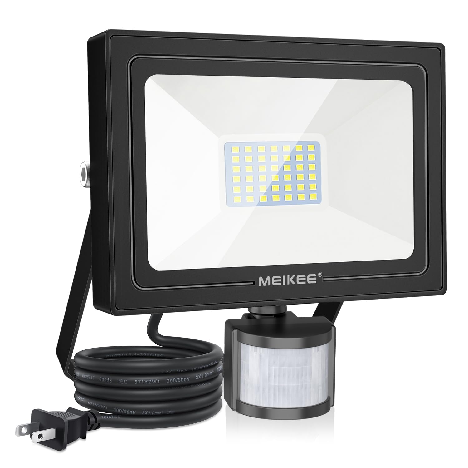 MEIKEE 人感センサーライト LED 3000ルーメン 30W 100V IP66防水 防犯ライト 屋外 屋内兼用 明暗センサー＆5秒/30秒調節可能 24時間・夜間モード切替 PSE認証 2年保証 玄関 駐車場 廊下 ベランダ