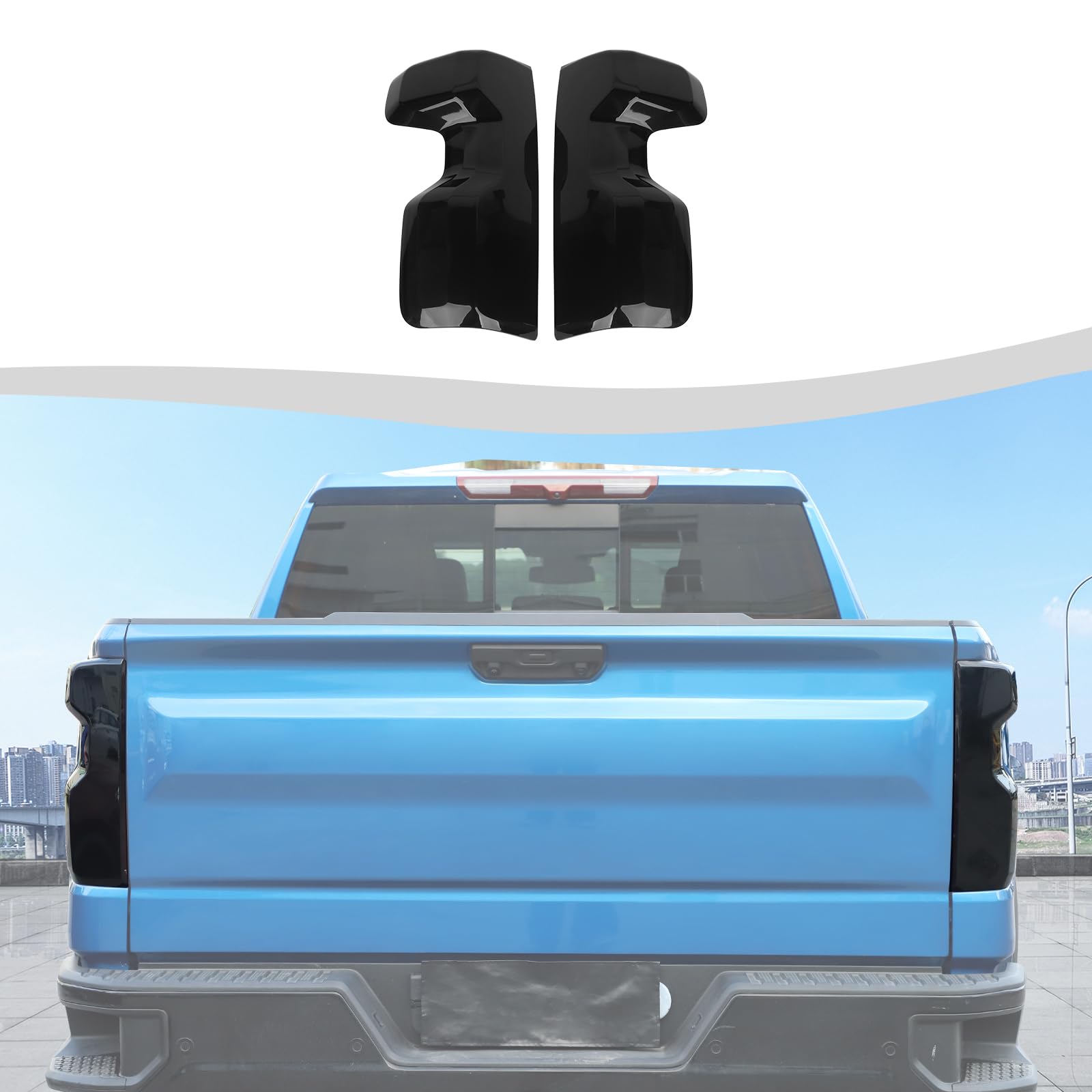 SQQP Taillight Tail Light Lamp Cover Fit For Chevrolet Silverado 2022-2025(Smoked Black), Light Covers - Canada