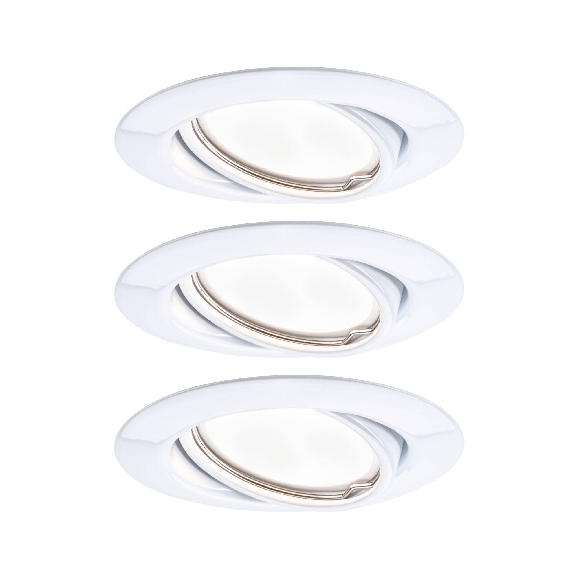 Paulmann 93427 Spot encastré LED Base rond incl. 3x5W gradable projecteurs encastrés Blanc spot métal lampe encastrée 3000 K