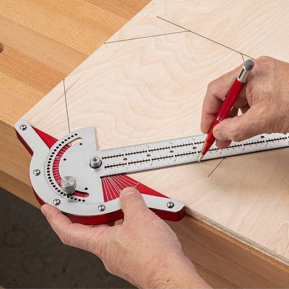 Woodworkers Ruler Adjustable Protractor Angle Finder Craftsman Protractors Two Arm Woodworking