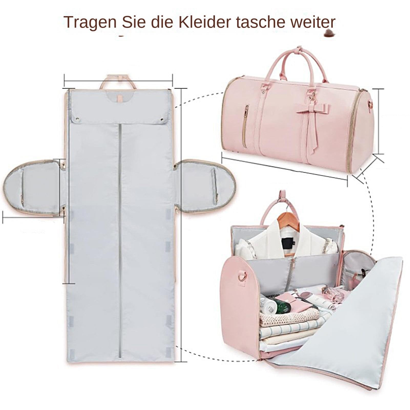 impermeable y convertible para ropa | Utiliza maletas de viaje y de viaje | de equipaje de mano con funcionalidad versátil | Ideal para viajes y negocios | espaciosa y práctica, rosa