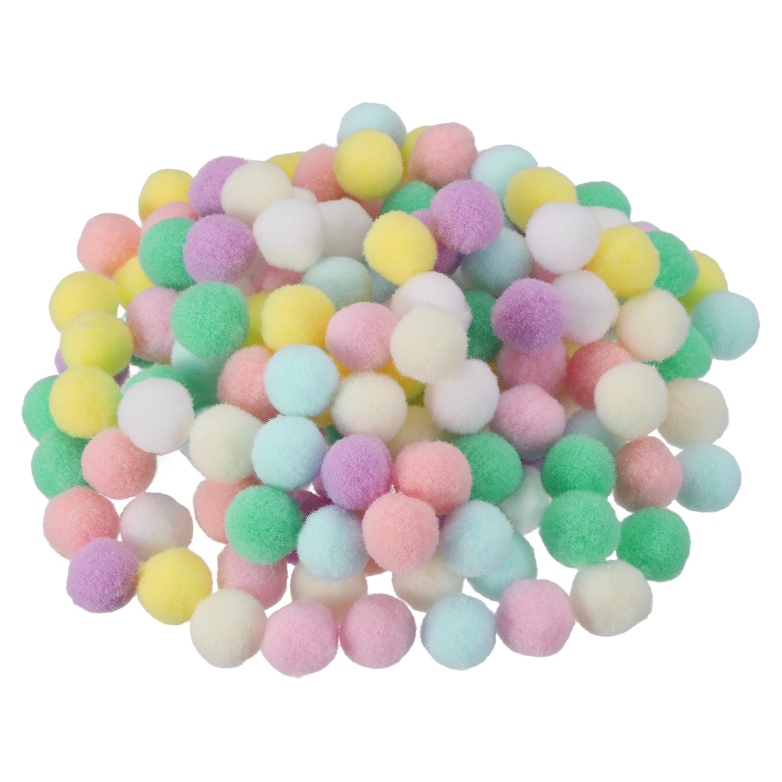 PATIKIL 0.6inch Pom Poms for Crafts, 150Pcs High Elastic Fuzzy Pastel Balls for Art Supplies DIY Creative Craft Material Handicraft Decorations, Pink Yellow Green Tone โ image 1