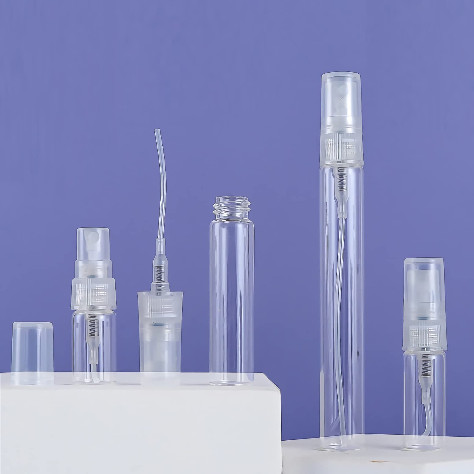 100 Pezzi 3ml Transparente Vetro flacone spray Perfume Porta Profumo in Vetro Piccolo Flacone Spray per Nebbia Riutilizzabile Portatile, Bottiglia di Profumo, Cosmetica, Viaggio