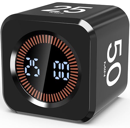 Cowvtuj Pomodoro Flip Timer Cube, Black
