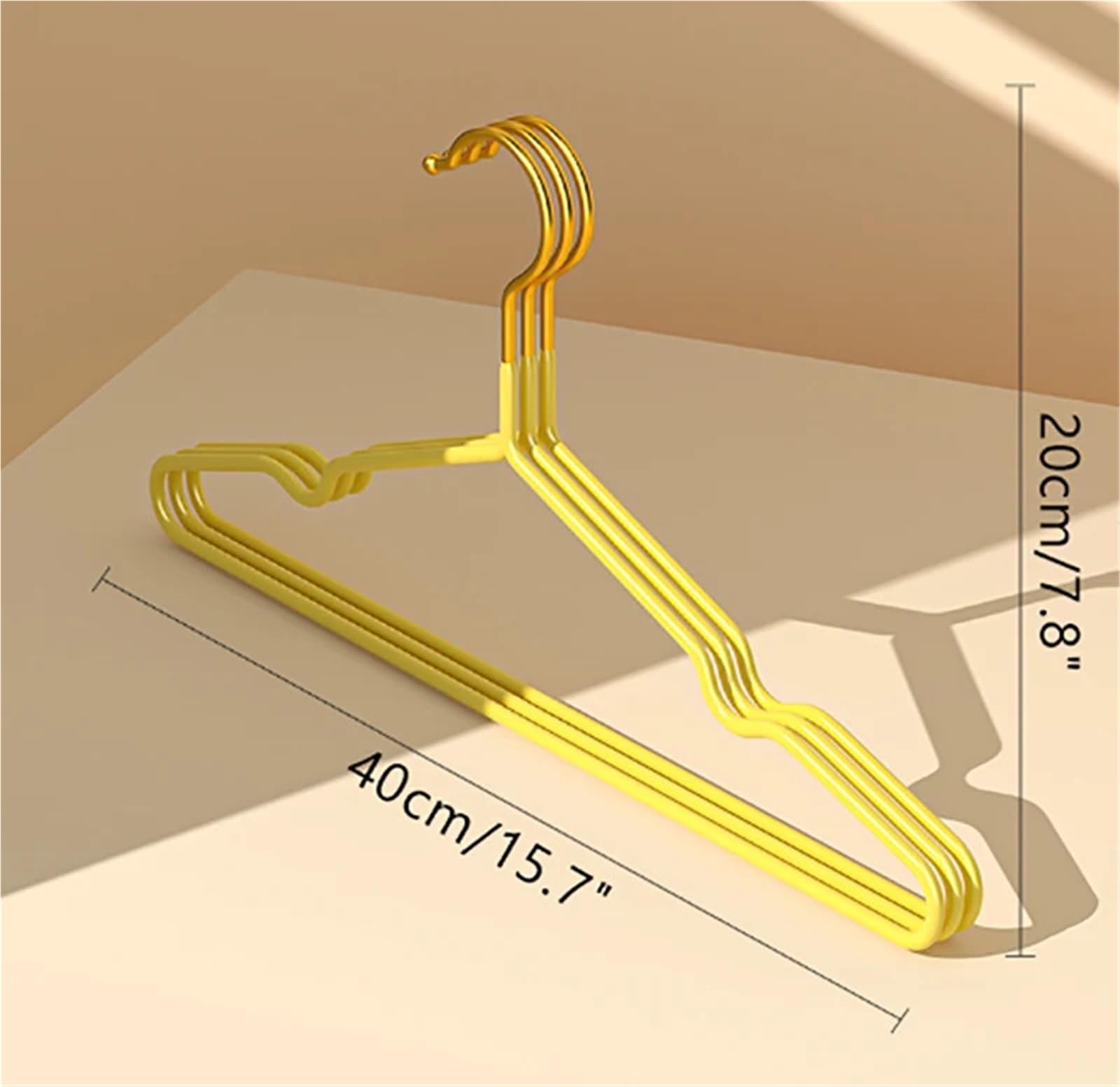 10 Stück Kleiderbügel Kleiderbügel mit Rillen for Lüften von Erwachsenen aus Metall, einfach, dick, rutschfest, Dip-Kunststoff-Kleiderbügel(Orange)