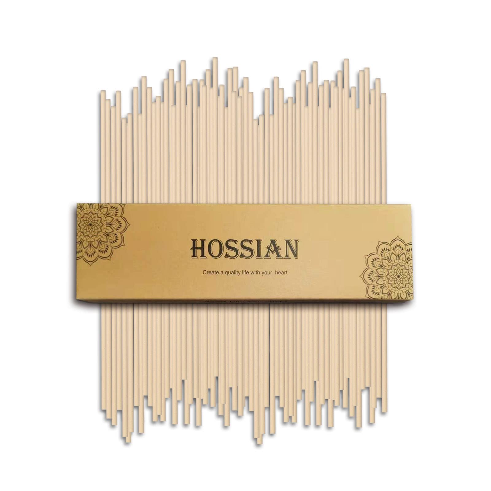 Hossian Natural Wood Color Reed Diffuser Sticks - Wood Rattan-Reed Sticks -Diffuser Glass Bottles-Diffuser Refills- Spa-Aromatherapy (Primary Color7.5"19Cm X 3.5 Mm 50Pcs)