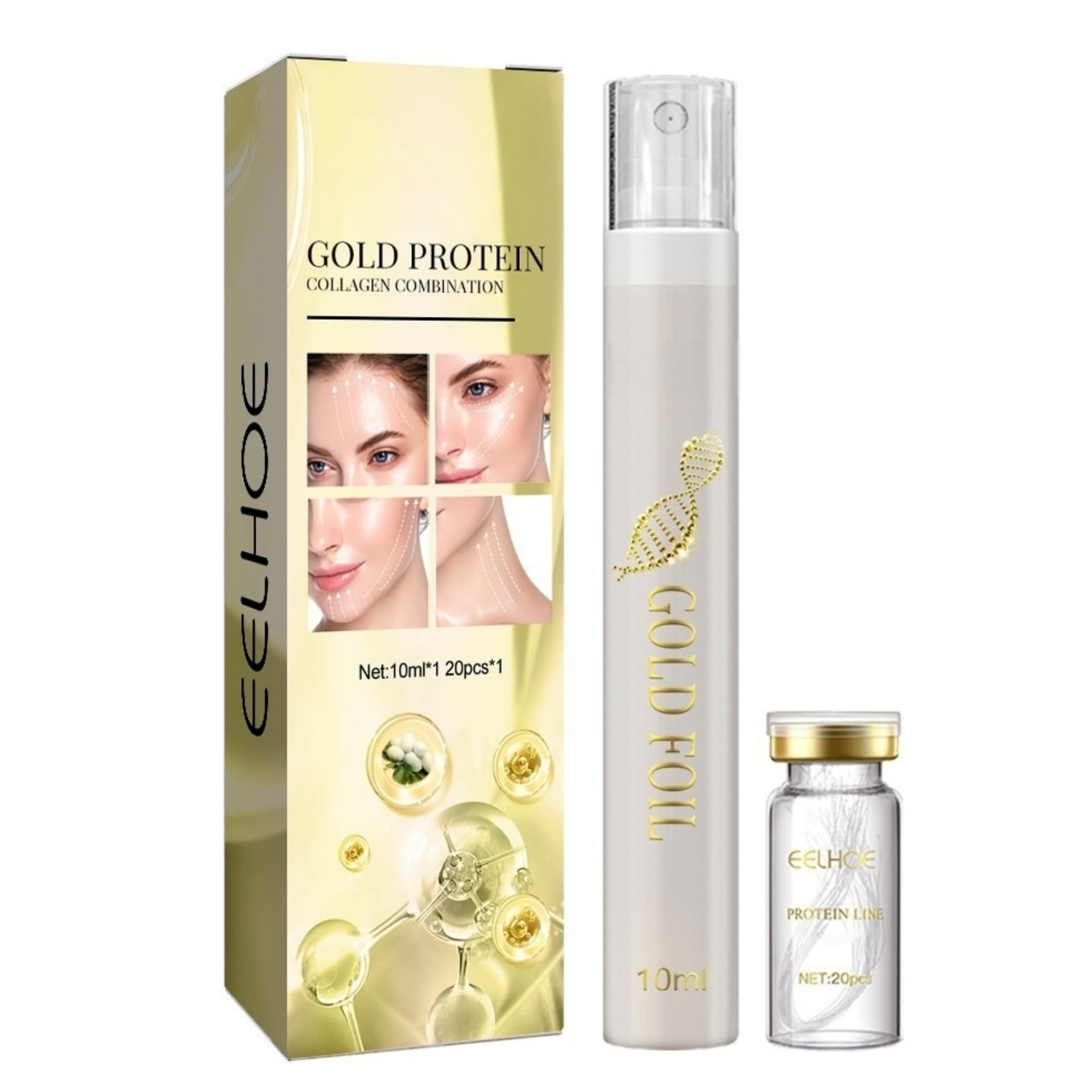 Facial Protein Line Lifting and Firming Set Fades Fine Lines and Wrinkles Facial Shaping, Protein Thread Lift Set for Facial Contouring, Reduce the Appearance of Fine Lines and Wrinkles