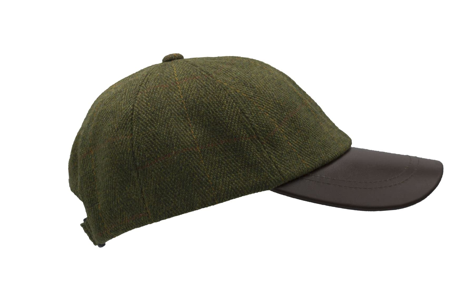 WALKER AND HAWKES - Cappello da Baseball Derby Tweed Hoaden con Visiera in Pelle - Taglia Unica