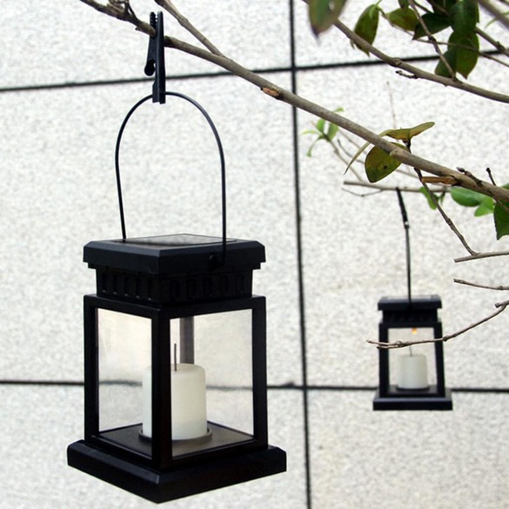 KHIZAR Solar Light Outdoor Garden Waterproof Hanging Candle Flickering Flame Effect Portable Decorative Lamp for Home, Tree, Patio, Tent, Table and Pathways (Pack of 1) 1