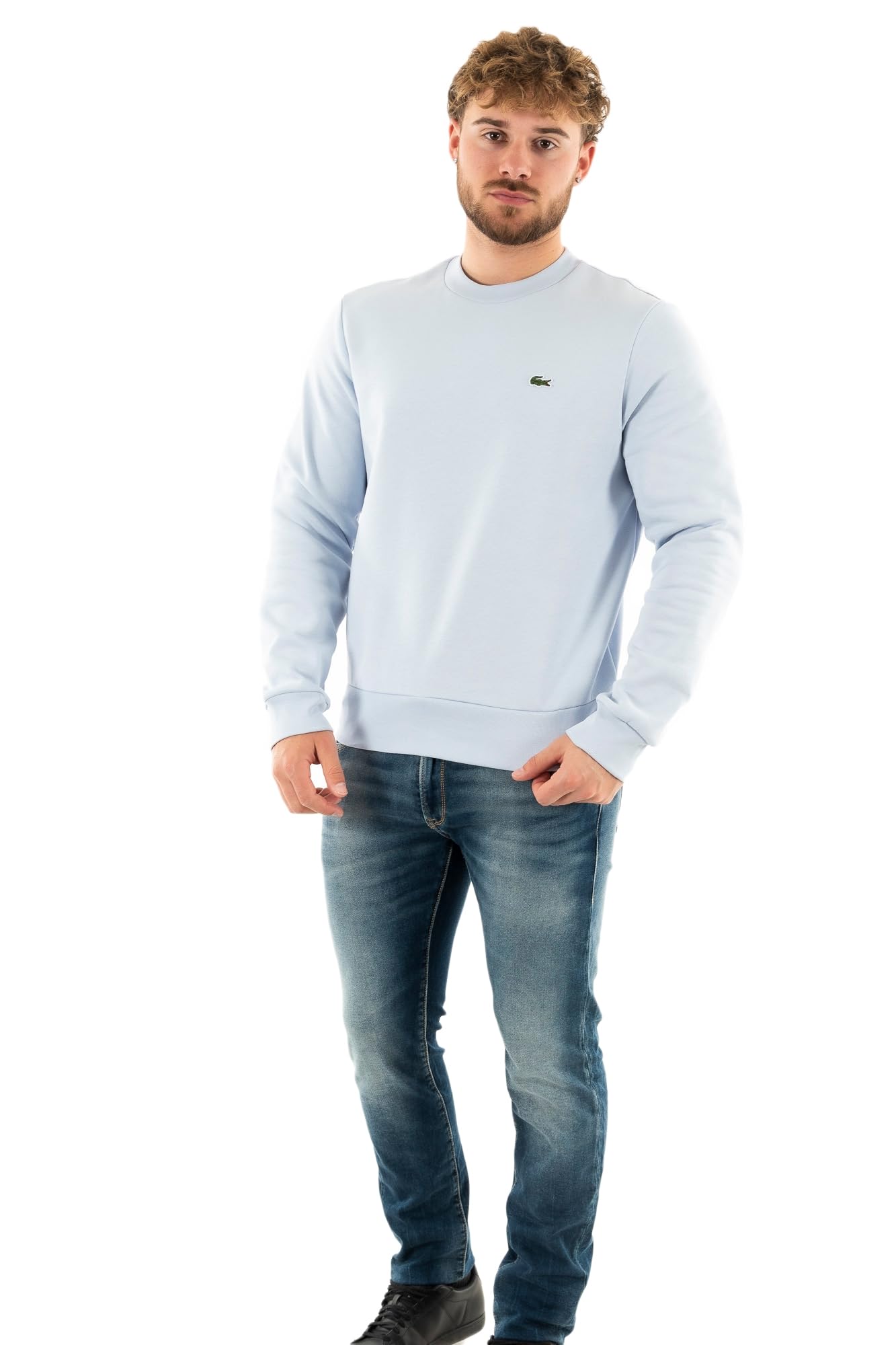 Lacoste Men's Navy 166 Basic Crew-Neck Sweatshirt - 2XL