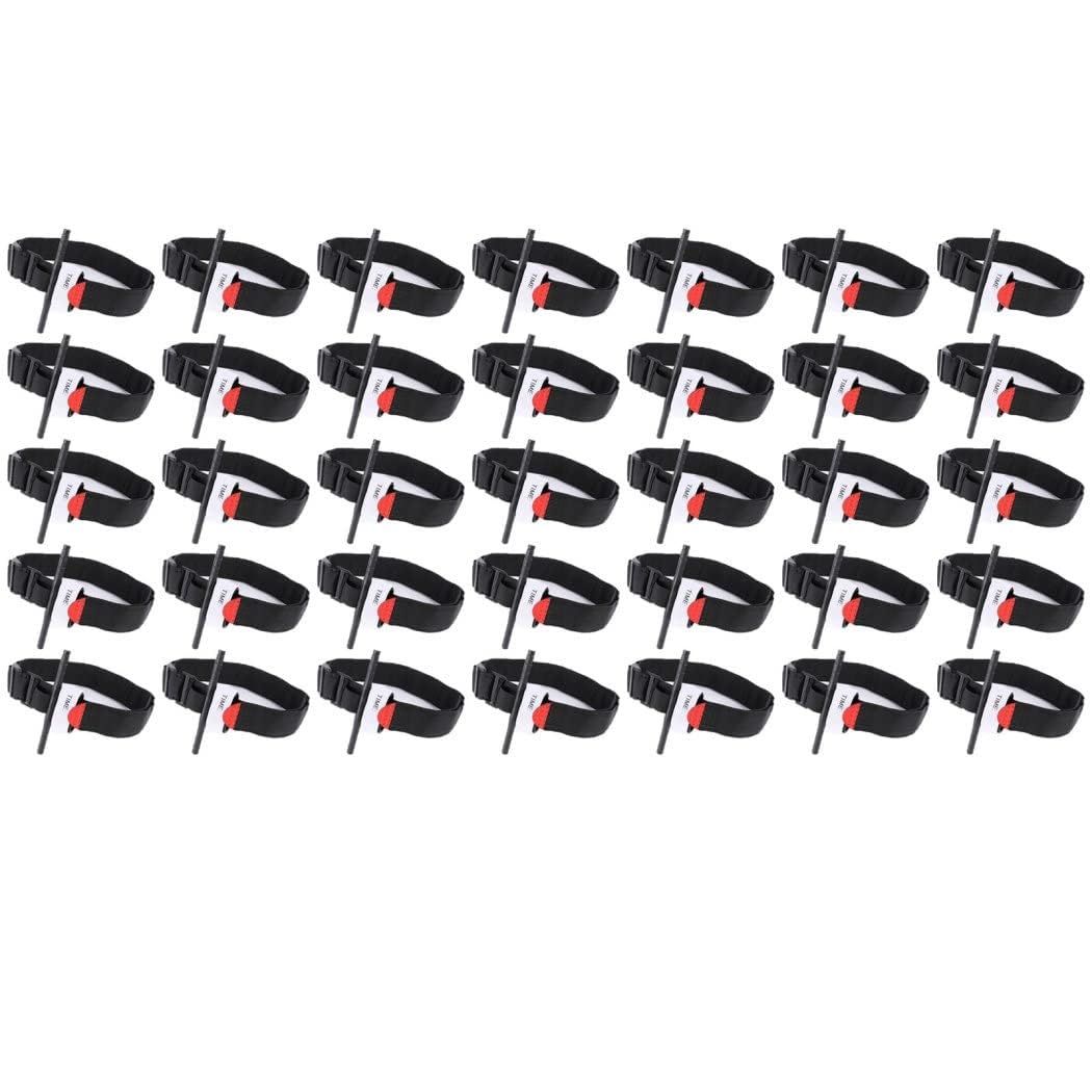 Torniquetes, Torniquete Rápido De Rescate Médico Y Militar, Suministros De Primeros Auxilios De Emergencia Al Aire Libre, Varilla De Molinete Más Gruesa, Operación con Una Sola Mano, Negro(35PACK)
