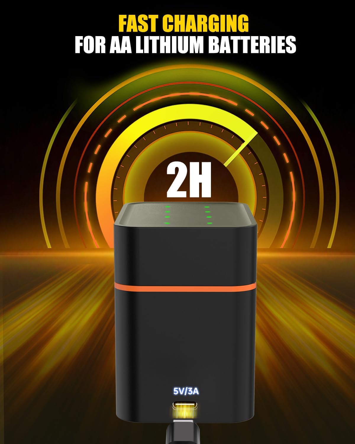 12-Pack Rechargeable Lithium aa Batteries with Charger, 1.5V Constant Output, 3400mWh High Capacity, 12-Slot Double A Li-ion Charger with Smart Charging, Multiple Charging Protections