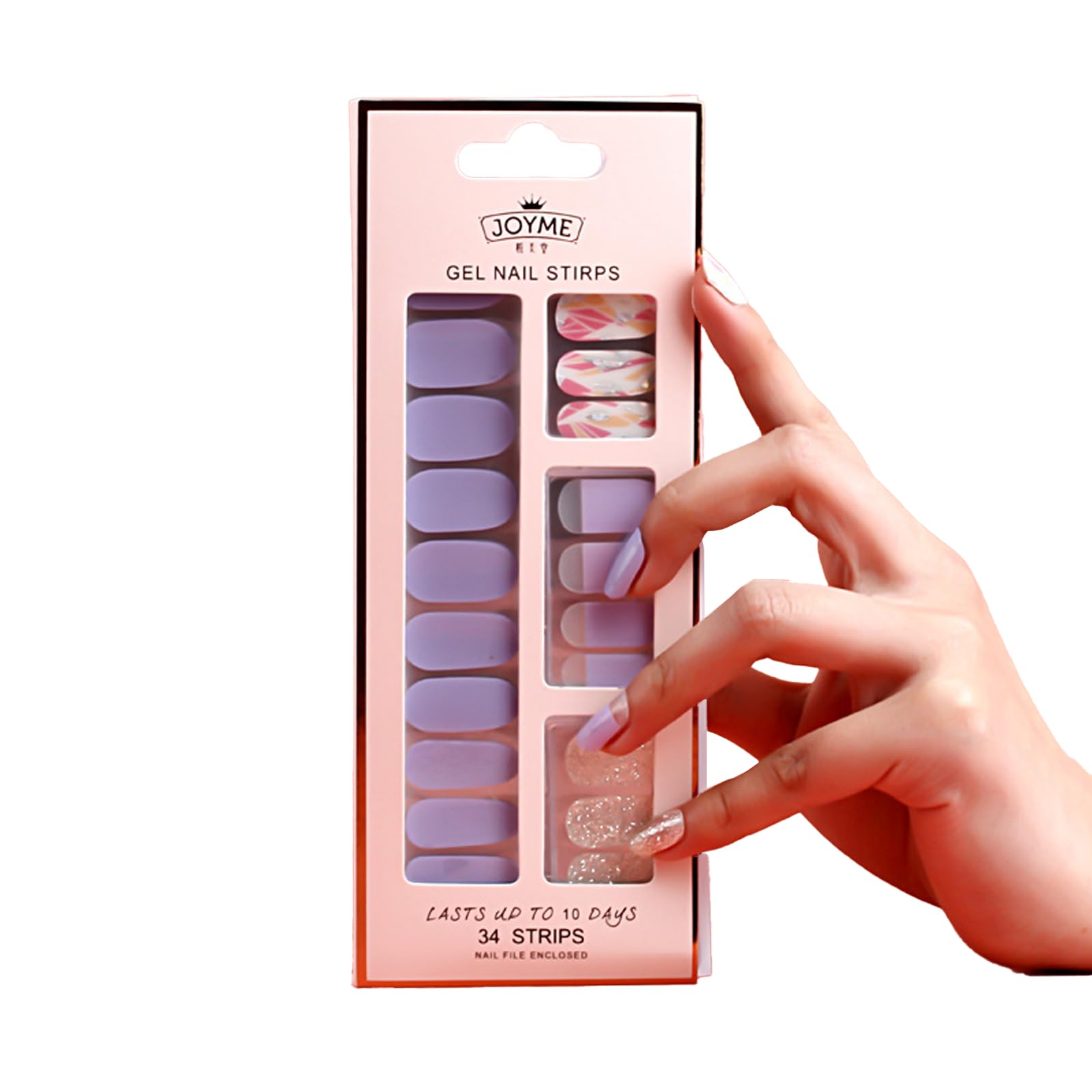 Harmisca Gel Nail Wraps,34 Pre-Cured Gel Stickers for Instant Manicure,Nail Wraps Requiring No UV Light,Glossy & Chip-Resistant Finish,Easy to Apply & Remove,Nails Art Design Decoration Accessories