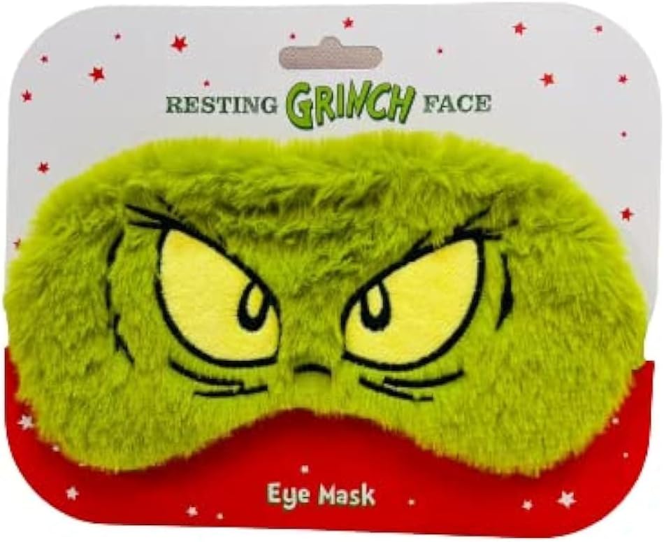 Dr.Seuss Grinch Sleep Eye Mask-with Elastic Strap for Night-Travel-Nap-Xmas Gift Stocking Filler New