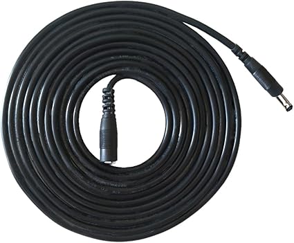 Liwinting 5m DC延長ケーブル1.35mm x 3.5mm DC電源延長ケーブルオス - メスDCプラグ延長コードDC 12 Vプラグ延長ケーブ電源アダプタ監視機器ルータ、カメラ、ワイヤレスIPカメラなどに適しています - 黒