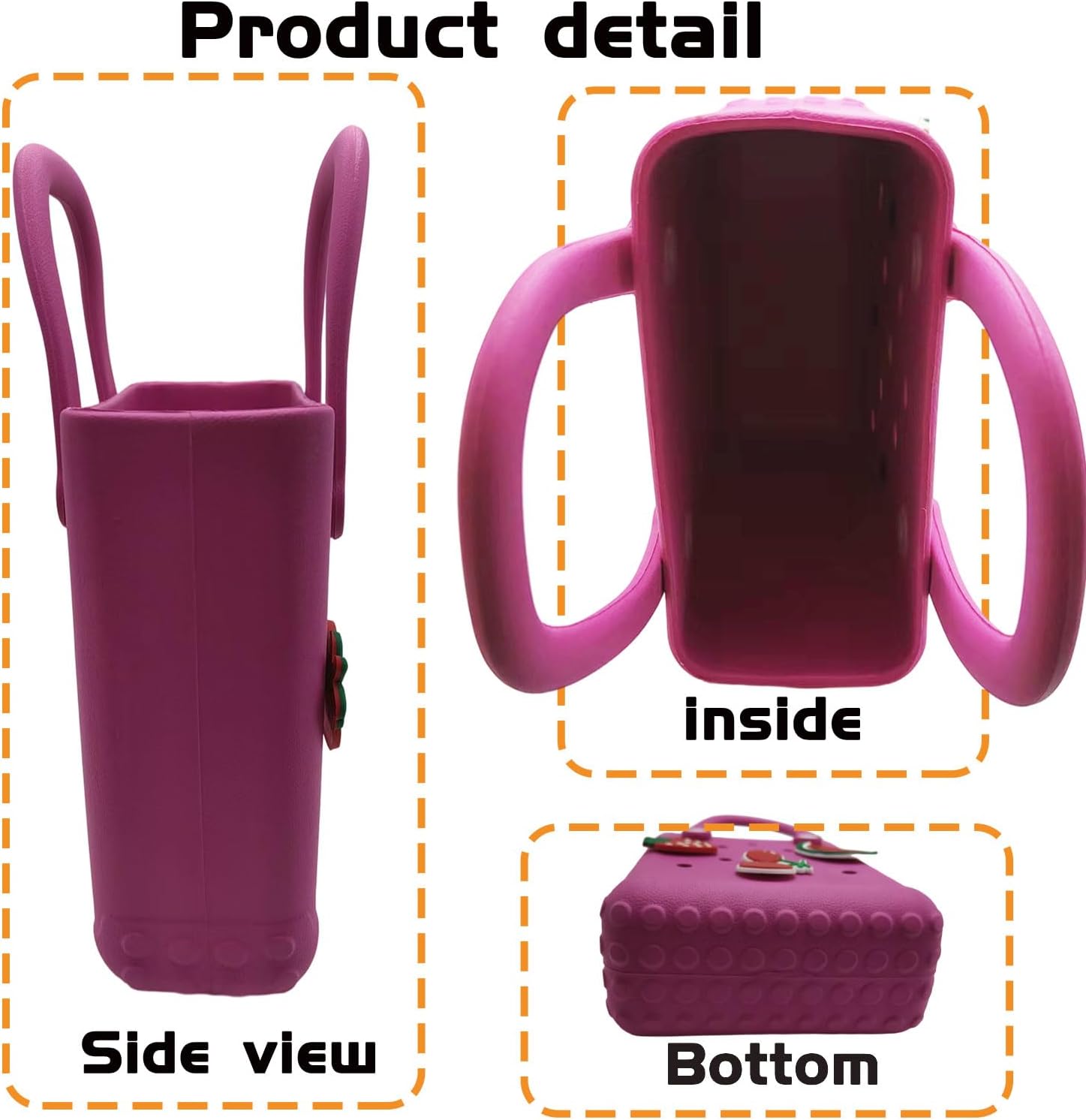 Small Rubber Beach Bag Waterproof Mini Eva Tote Pool Bag With Holes and Crossbody Strap For Women - Image 2