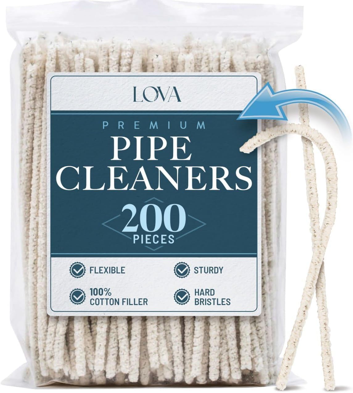 LOVA Pipe Cleaner & Screen Combo – 200 Count Hard Bristle Pipe Cleaners + 100 Stainless Steel Pipe Screens – Reusable, Durable, Perfect for Cleaning Pipes, Bowls, Stems & More
