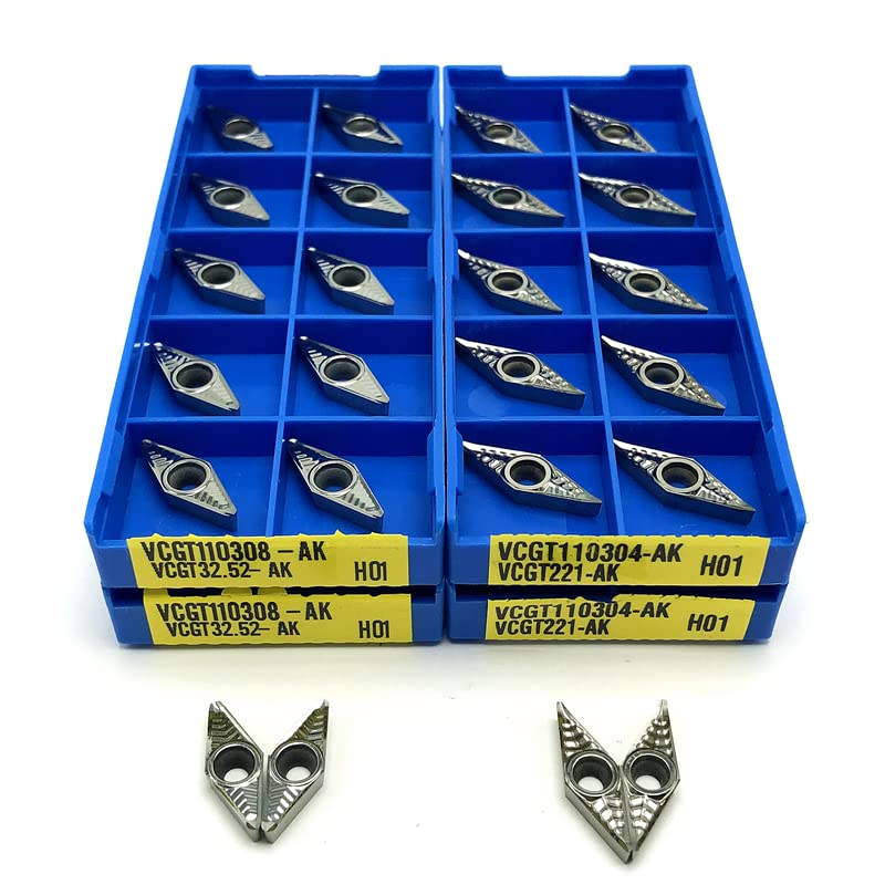 Inserto de carburo VCGT110308 AK H01 para herramientas de torneado de aluminio en torno CNC