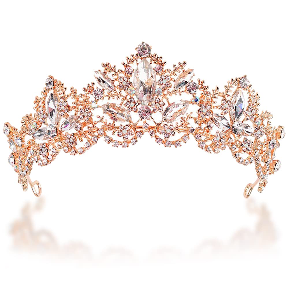 REYOK Corona De Cristal De Accesorios Para El Cabello Nupcial Damas Rhinestone Princesa Corona Reina Retro Tocado Magnífico Peine Para El Cabello Exquisito Noble Banquete Fiesta De Cumpleaños Boda