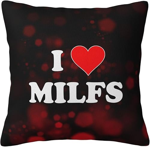 Miniatura 1 de Throw Pillow Case I_Love_Milfs3d Decor Pillow Cover Cushion Cover for Sofa Couch Bed Car 18 X 18 Inchs