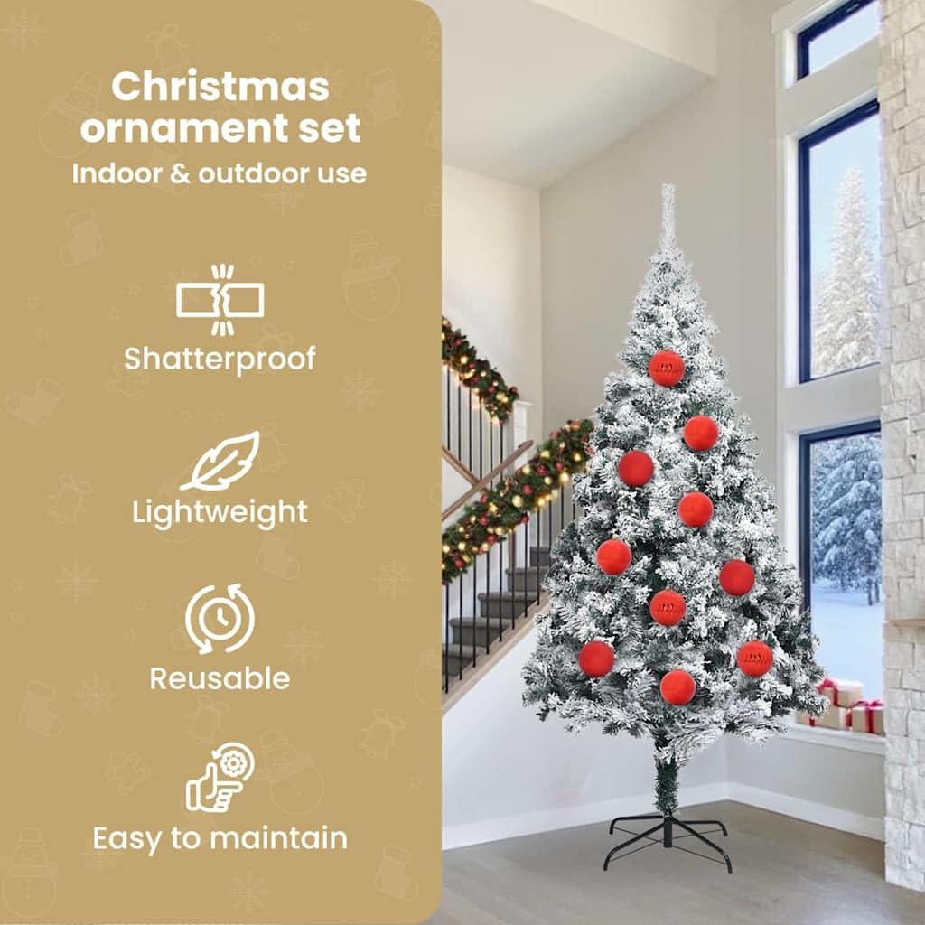 vidaXL Ensemble de Boules de Noël XXL 4 pc LED Rouge Ø 20 cm Plastique