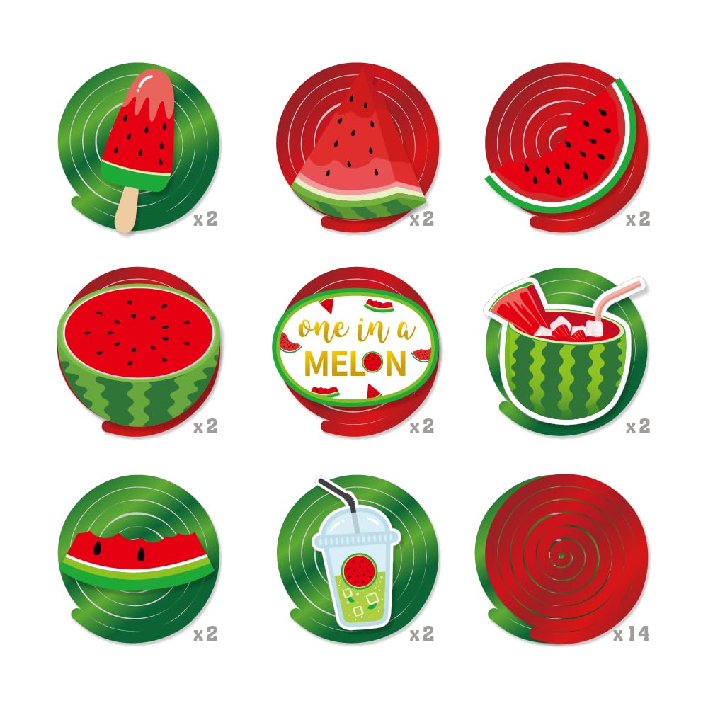 Anor Wishlife One in a Melon Party Decorations,Watermelon Hanging Swirl Party Decorations,Themed Birthday,Party Supplies,Ceiling Decorations for Girls,Boys,Kids, Classroom,Baby Shower(30Ct)
