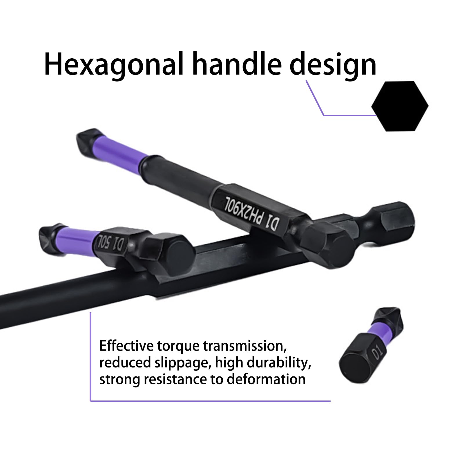 12 Pcs Ph2 Impact Driver Bits,Long Screwdriver Bits,Magnetic Screwdriver Bits + 2 Magnetizers,Heavy Duty Impact Driver Bit Set including Purple Oxide Coating(150mm,90mm,70mm,65mm,50mm,25mm) - Image 4