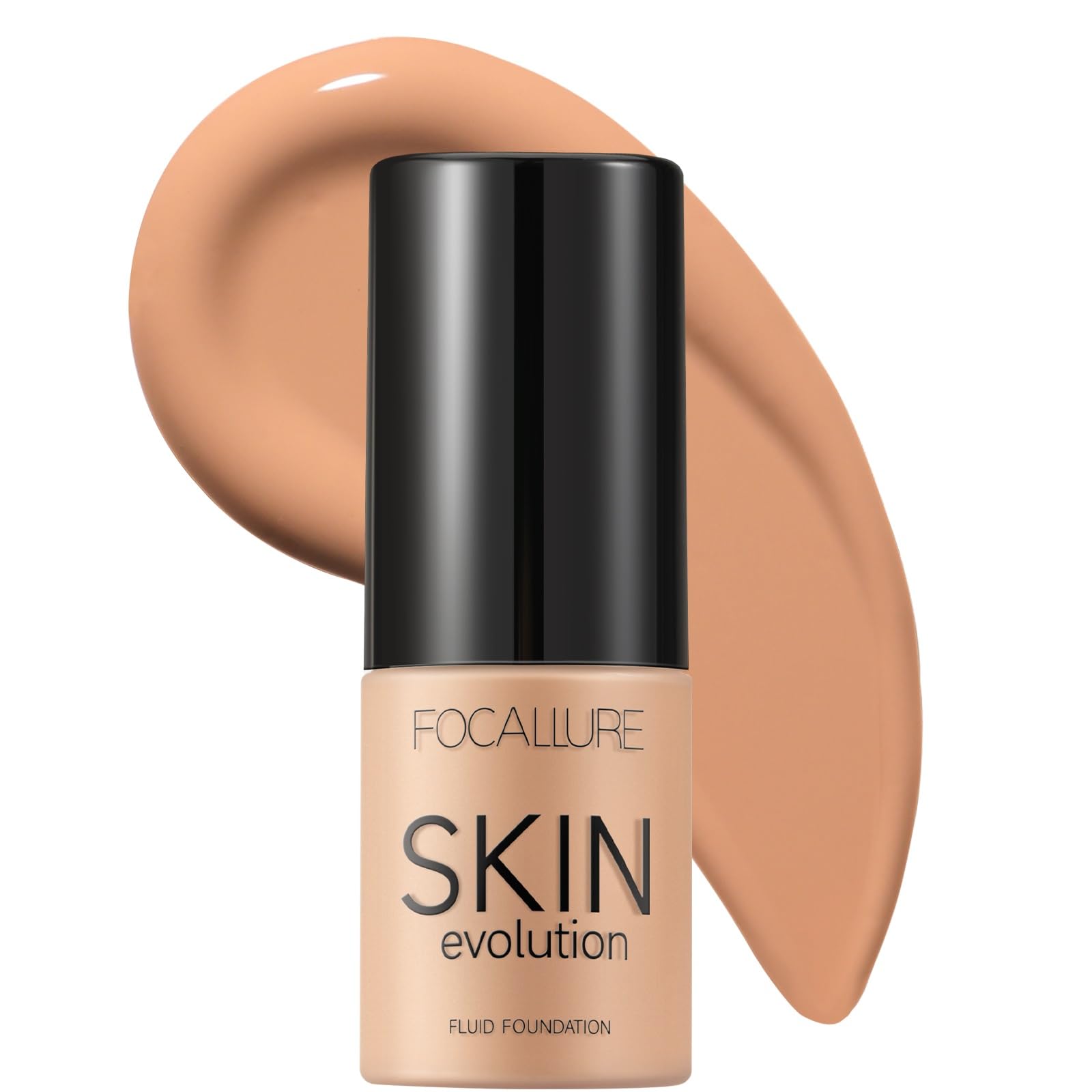 FOCALLURE Liquid Foundation Skin Evolution Foundation Concealer Medium-Full Coverage with Matte Finish Oil-Control Foundation Makeup Waterproof Natural Tan