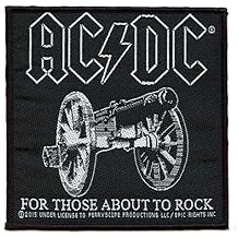 AC / DC ACDC مرة أخرى في غلاف الألبوم الأسود موسيقى هارد روك منسوجة على رقعة زين   