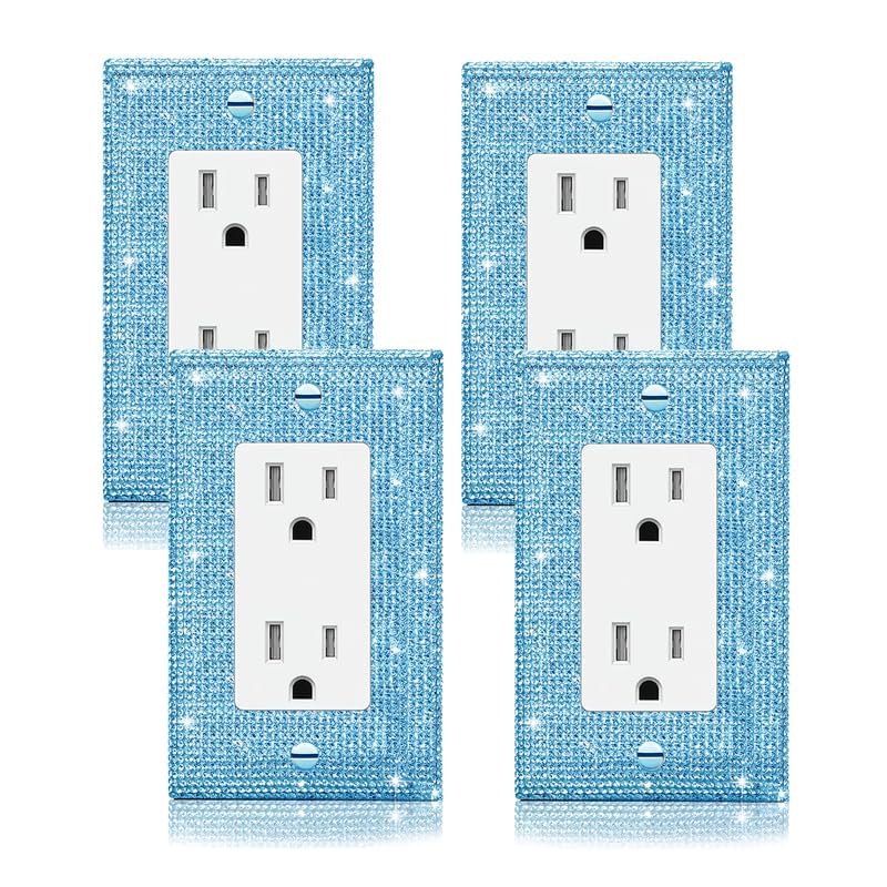 Image of Shiny Blue Rhinestones Switch Plates And Outlet Covers Light Switch Cover Decorative Wall Plate Light Switch Cover Outlet Cover Plate Rhinestone Bling Light Switch Or Outlets