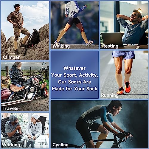 Image of bropite Zipper Compression Socks Women & Men - 2Pairs Calf Knee High 15-20mmHg Open Toe Compression Stocking suit for Walking